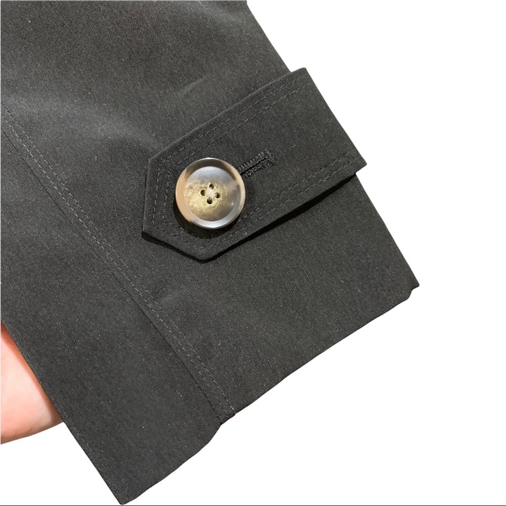 LONDON FOG BLACK FULL BUTTON DOWN  LS INTERIOR LINED TRENCH COAT SIZE MEDIUM - Picture 11 of 16